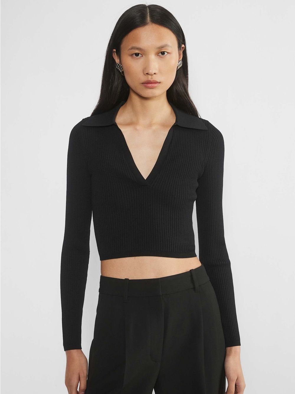 Aritzia Babaton Sculpt Knit Polo Longsleeve